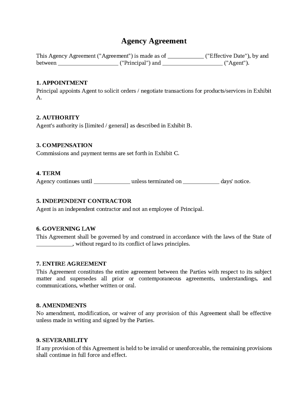Agency Agreement