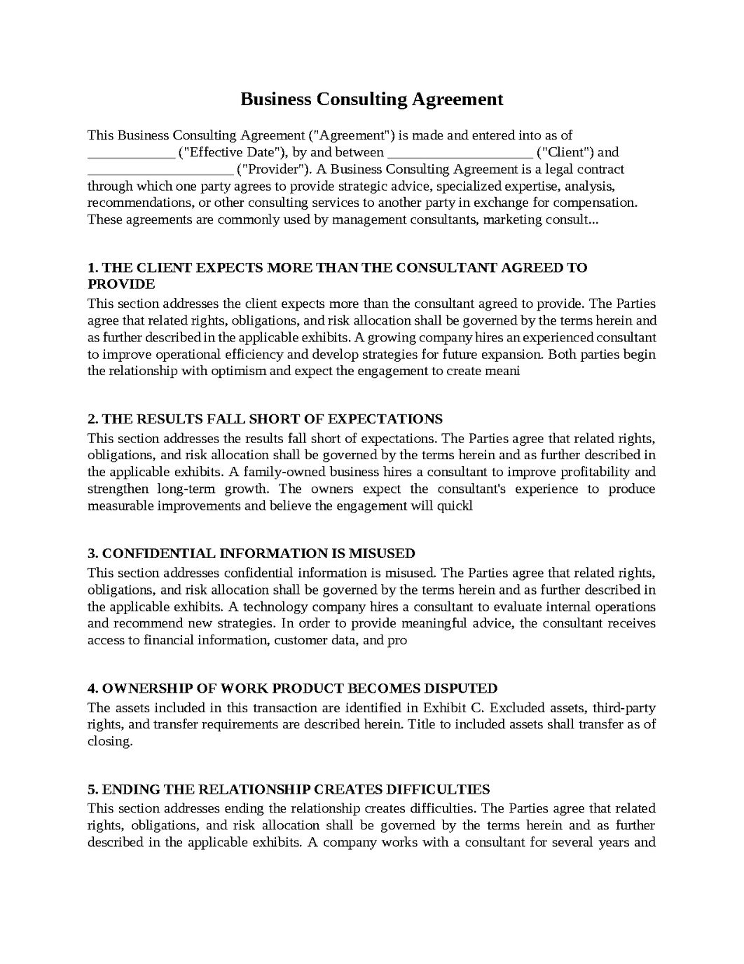 Business Consulting Agreement