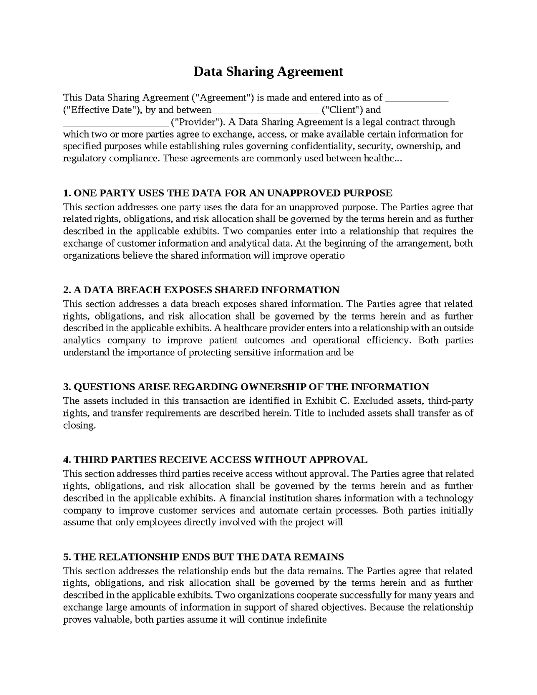 Data Sharing Agreement
