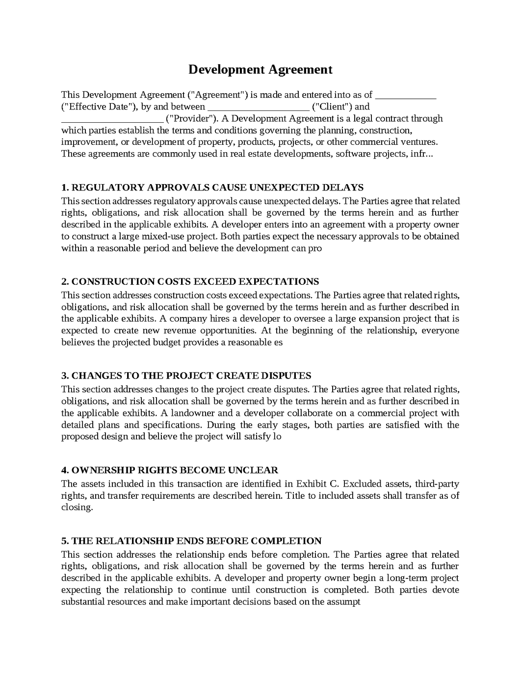 Development Agreement