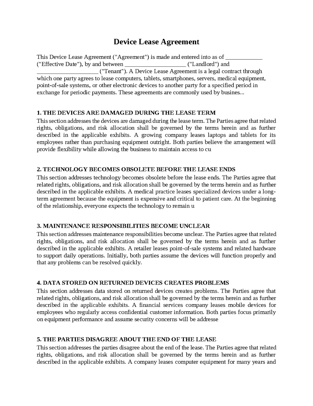 Device Lease Agreement