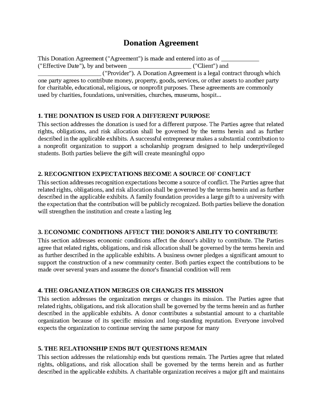 Donation Agreement