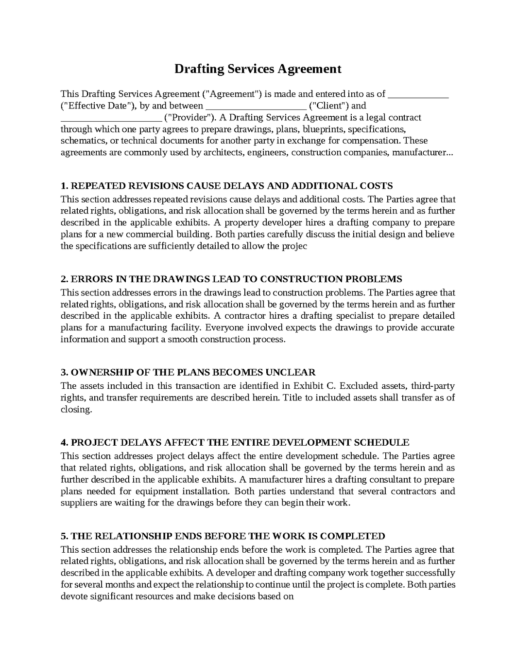 Drafting Services Agreement