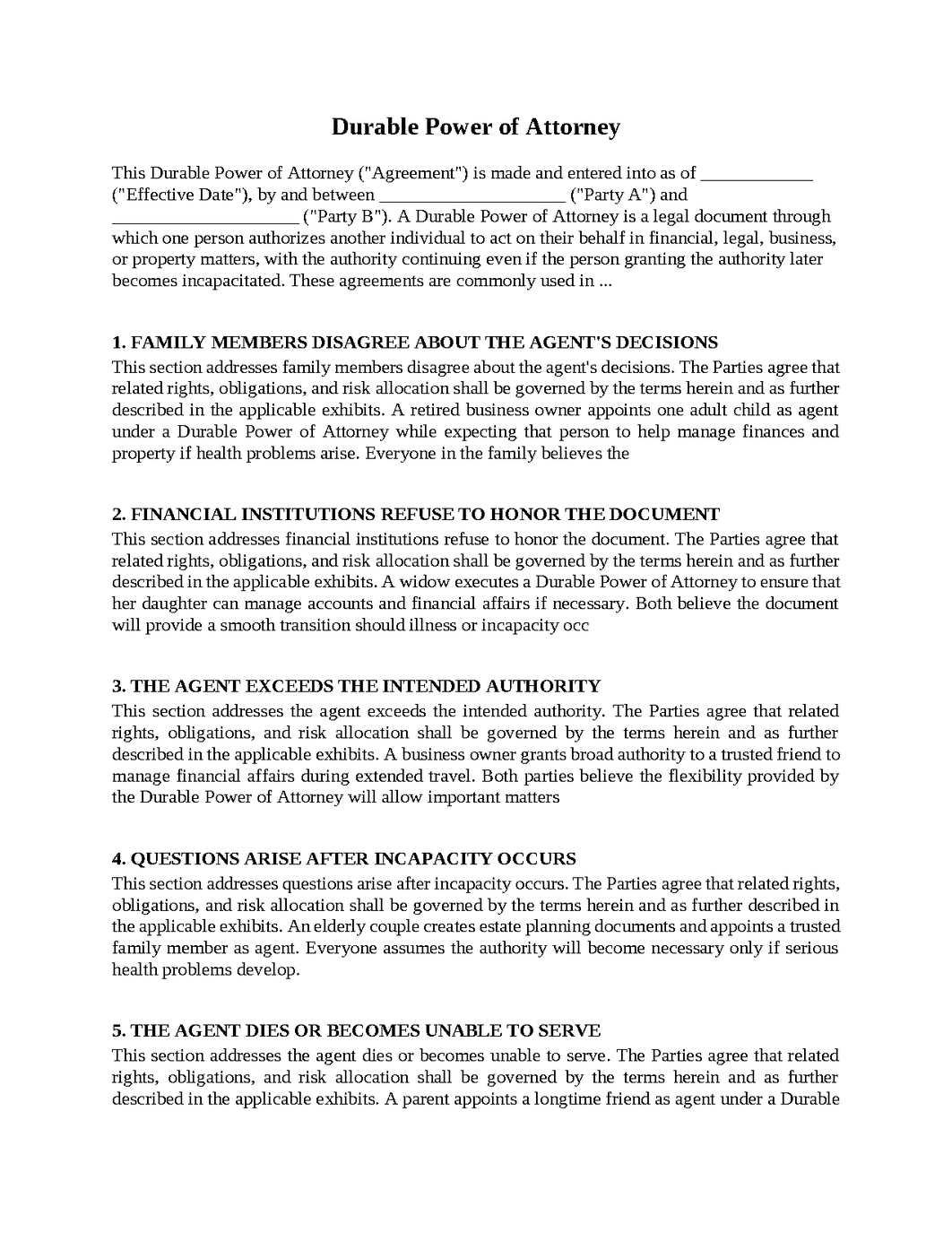Durable Power of Attorney
