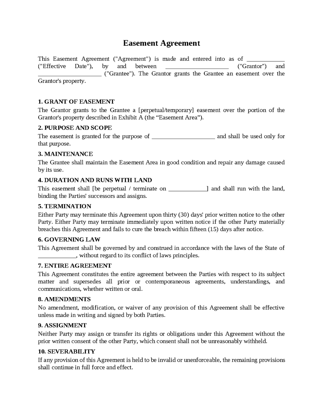 Easement Agreement