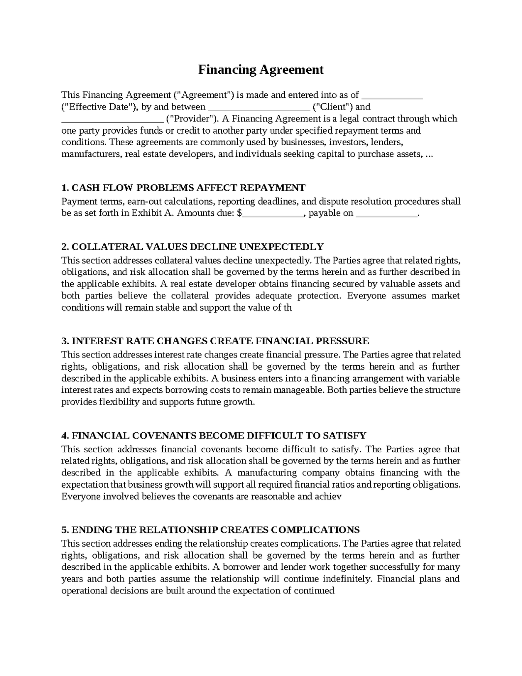 Financing Agreement