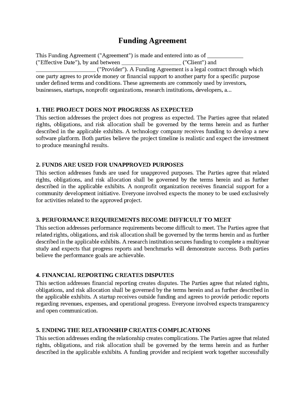 Funding Agreement