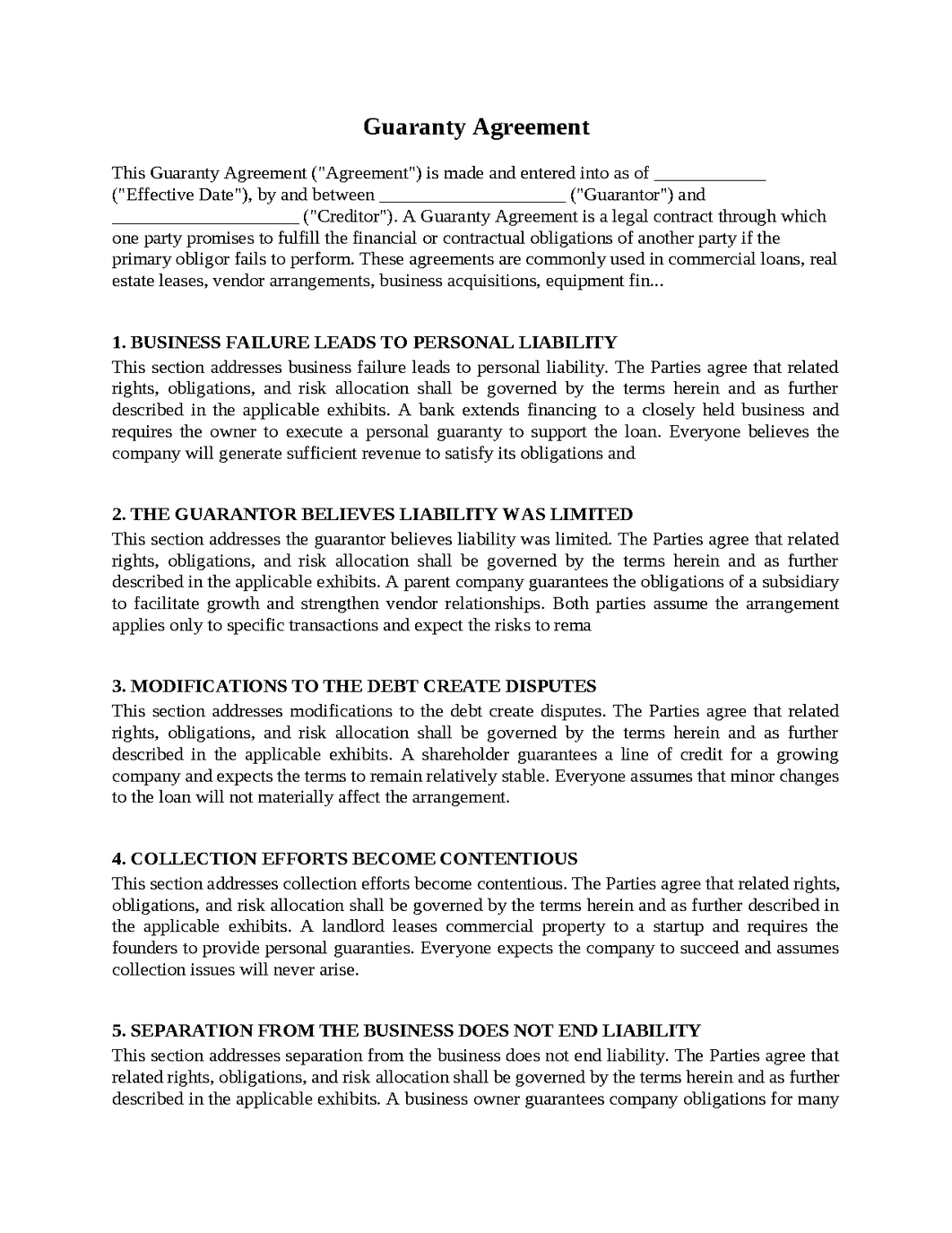 Guaranty Agreement