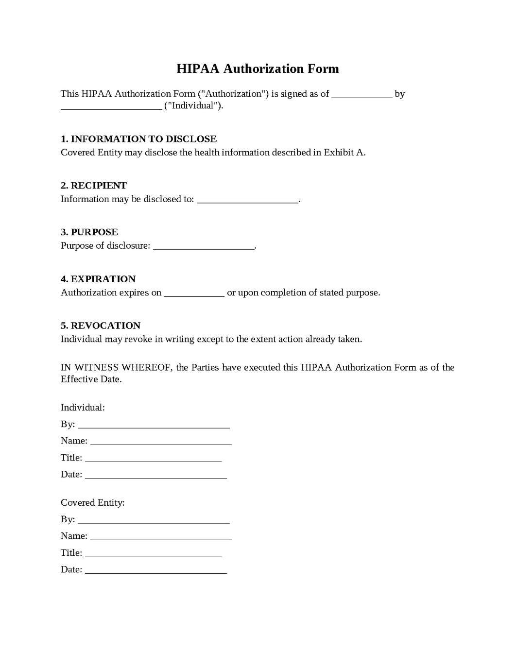 HIPAA Authorization Form