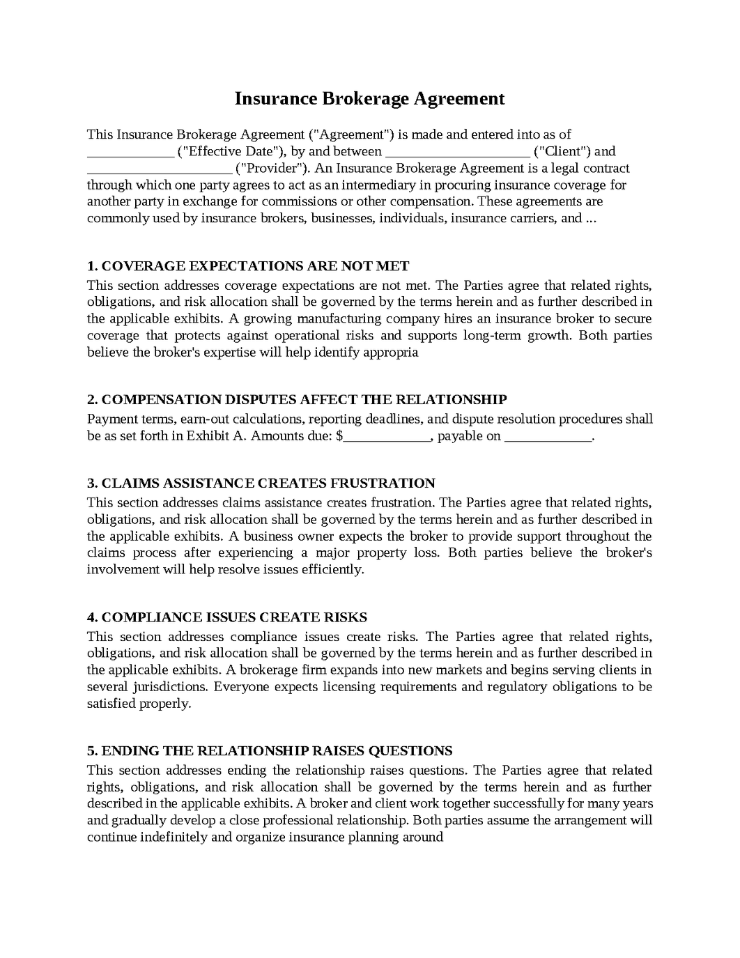Insurance Brokerage Agreement