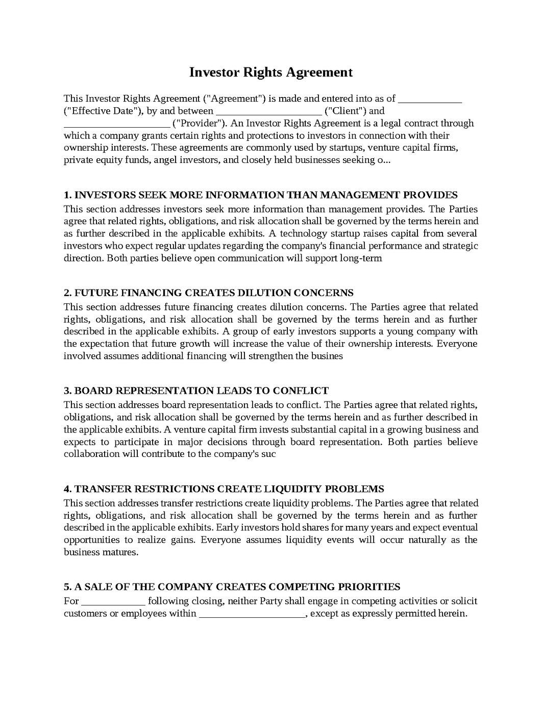 Investor Rights Agreement