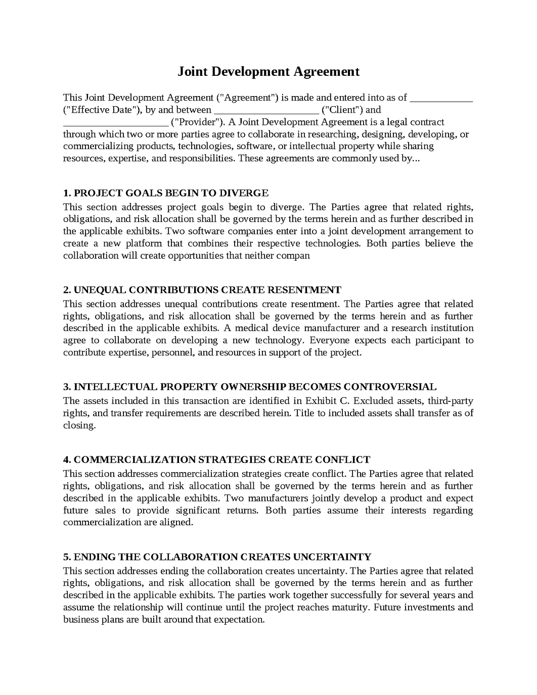 Joint Development Agreement
