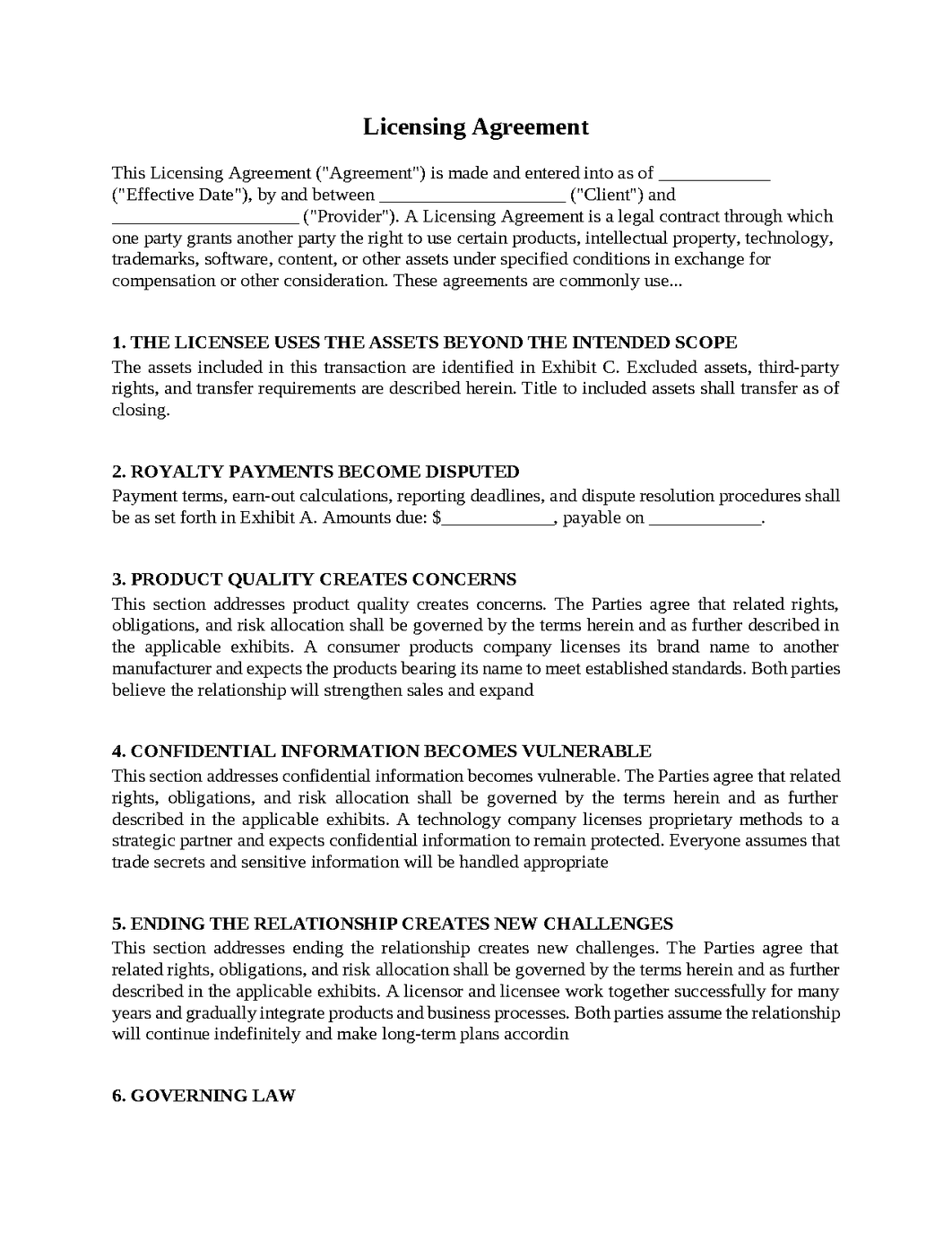 Licensing Agreement