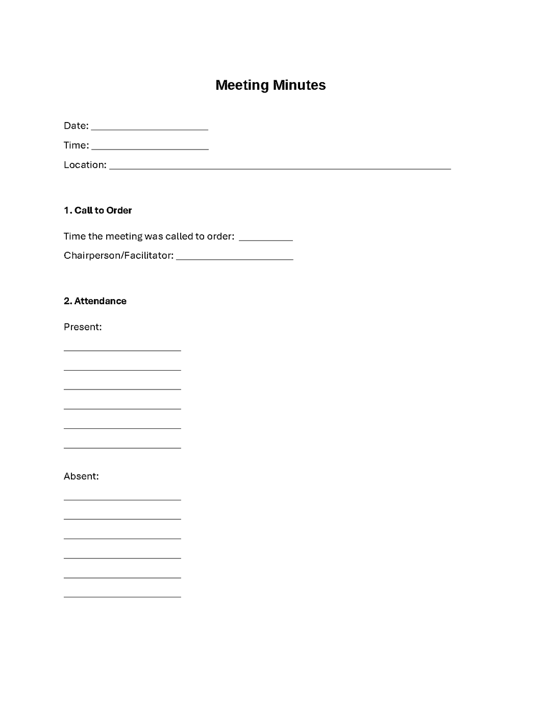 Meeting Minutes
