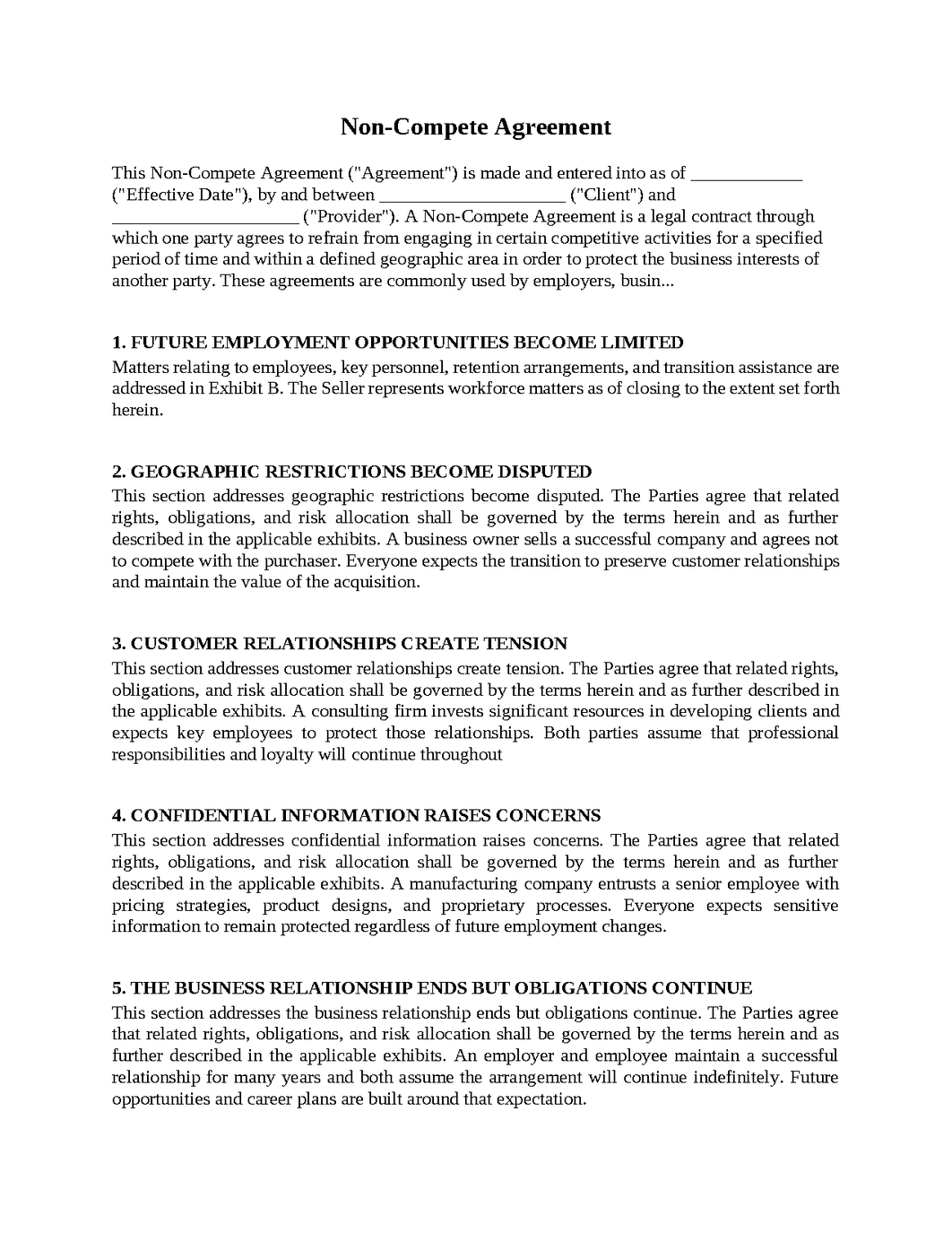 Non-Compete Agreement