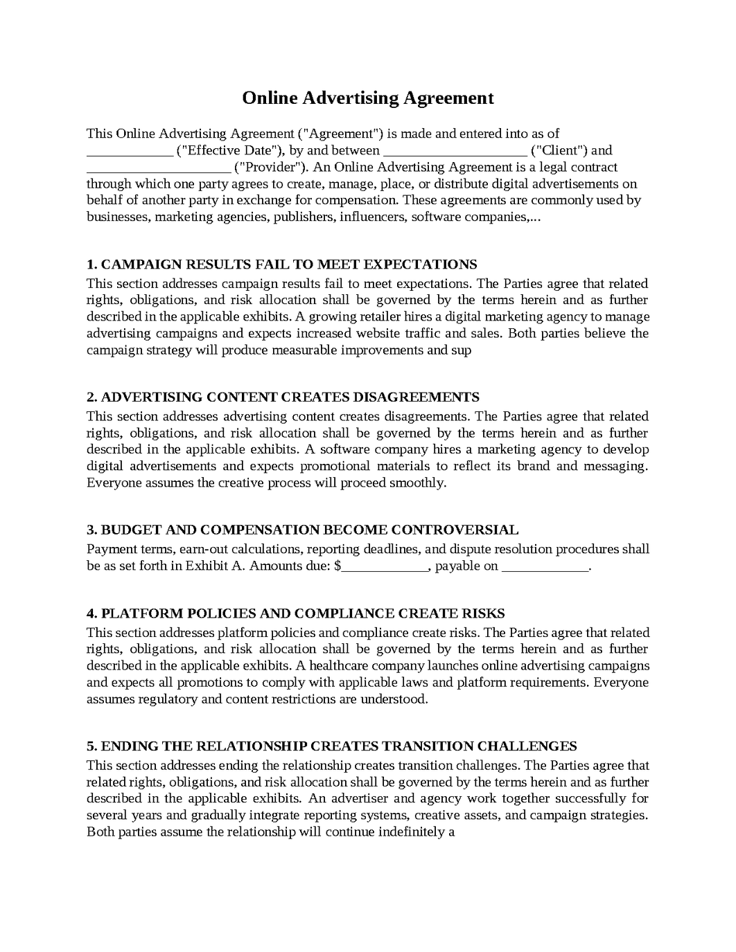 Online Advertising Agreement
