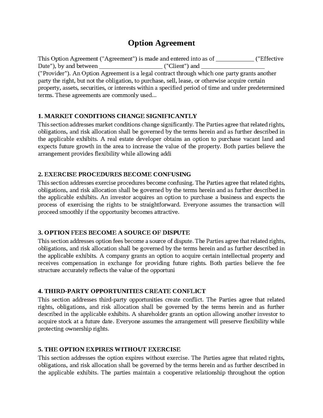 Option Agreement
