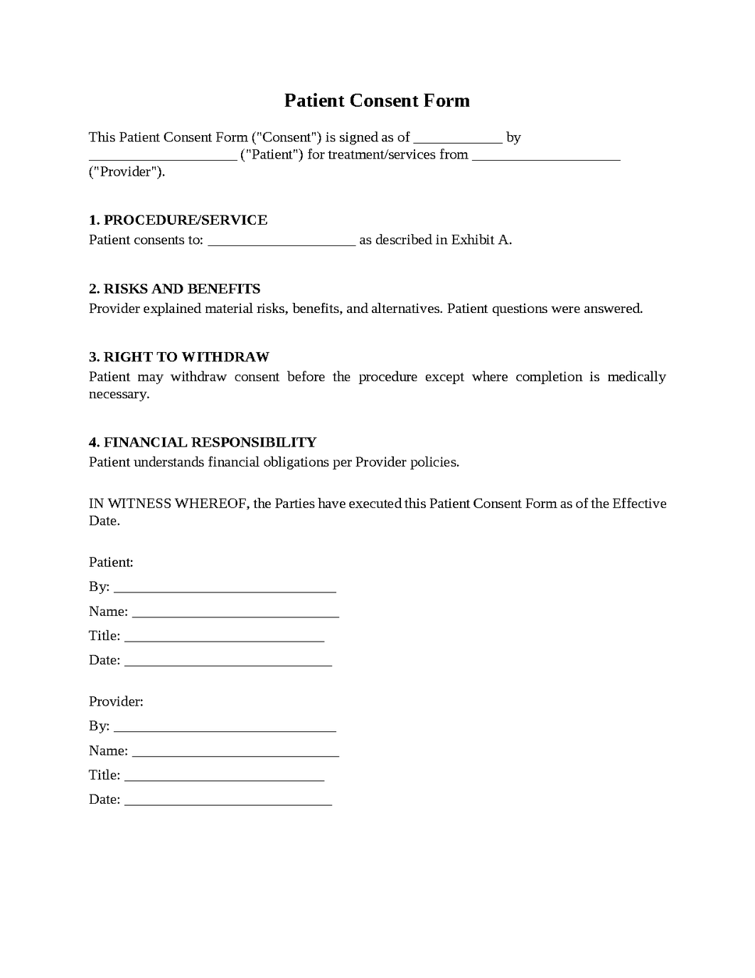 Patient Consent Form