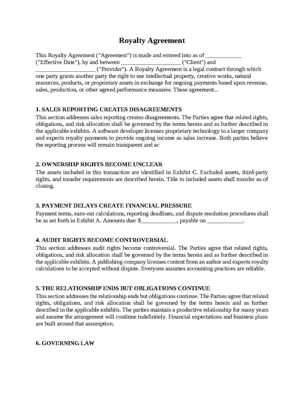 Royalty Agreement