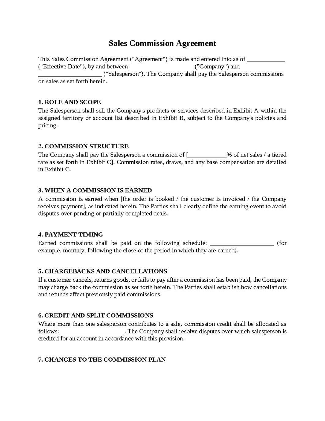 Sales Commission Agreement