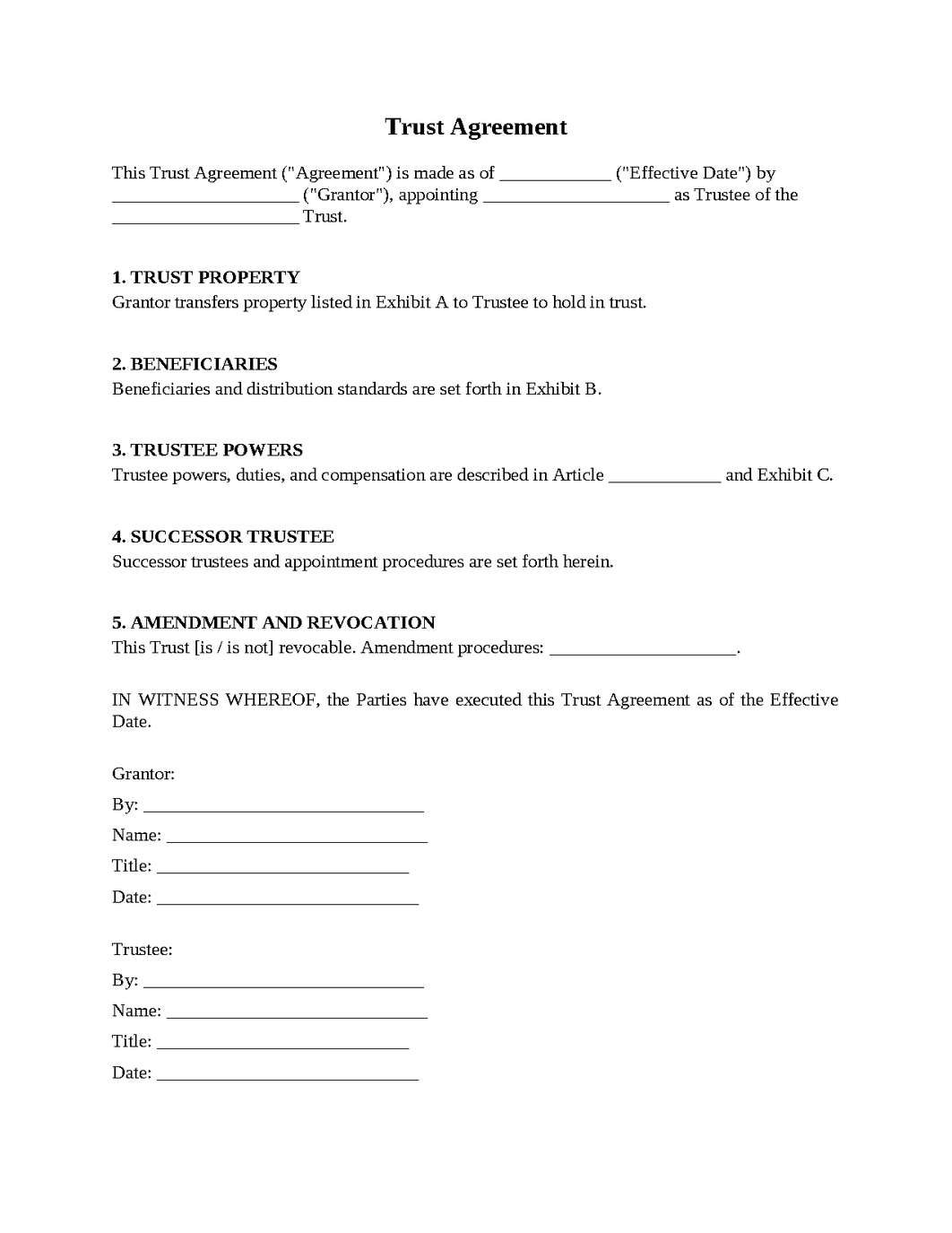 Trust Agreement